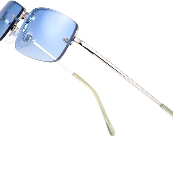 Other - Minimalist Small Rectangular Sunglasses Clear Eyewear Spring Hinge - Gift Box Pa